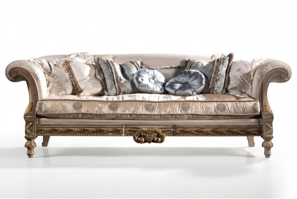 Chesterfield Klassesch Dräisëtzer Sofa Wunnlandschaft Textilsofa 3 Sëtz Couch