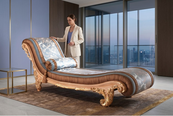 Liichte Art déco brong Komfort Luxus Liichte Relax Chaiselongue Italienesch Miwwelen