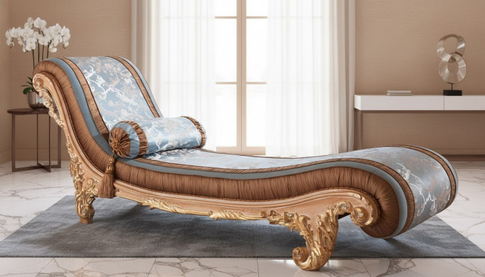 Liichte Art déco brong Komfort Luxus Liichte Relax Chaiselongue Italienesch Miwwelen
