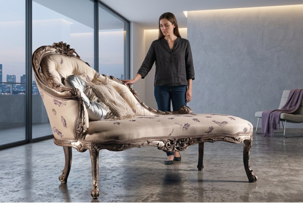 Chaiselongue Luxus Léif Wunnzëmmer Chaiselounge Léien Relax Bänk Echt Holz Nei