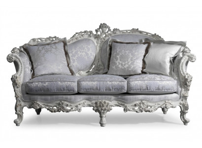 Chesterfield Klassische Dräisëtzer Canapé Wunnlandschaft Textilcanapé 3 Sëtz Couch