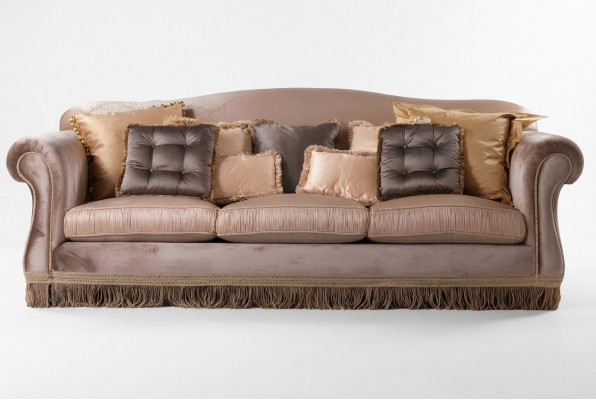 Sofa Dräibettzëmmer Sofa 3-Sëtzer Designer Sofa modernes Design Braun