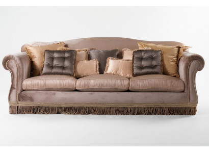 Sofa Dräibettzëmmer Sofa 3-Sëtzer Designer Sofa modernes Design Braun