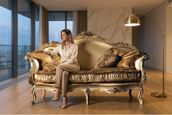Canapé Zweesëtzer 2-Sëtzer klassesch Canapéën Luxusmiwwelen Canapéën Polsterkanapé Couch Nei