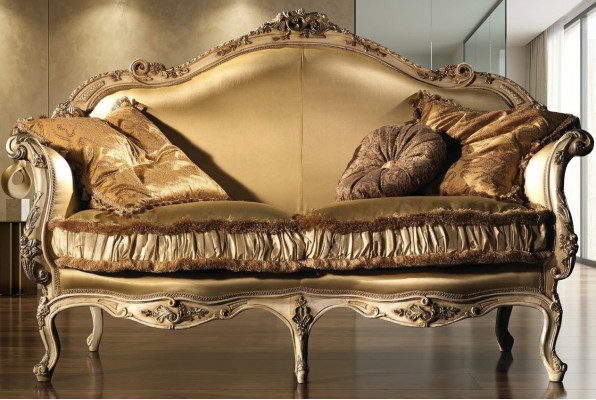 Canapé Zweesëtzer 2-Sëtzer klassesch Canapéën Luxusmiwwelen Canapéën Polsterkanapé Couch Nei