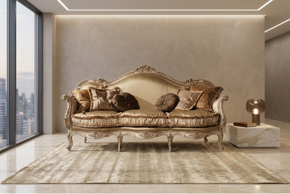 Textil Sofa Couch Polstersofa 3 Sëtz Couchen Sofen Art déco Drësëtzer Nei