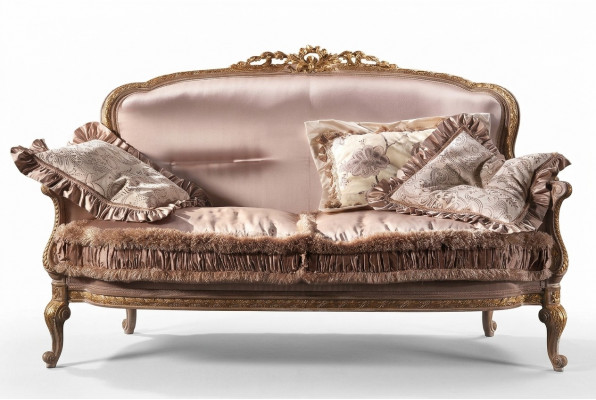 Design Këssen Textil Sofas Couchen Luxus Sofa 2 Sëtzer Miwwelen Couch Ariichtung