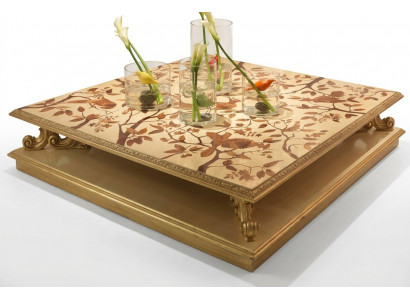 Couchtisch Dësch Bäitisch Wunnzëmmerdësch Holz Royal Säitendësch Barock klassesch