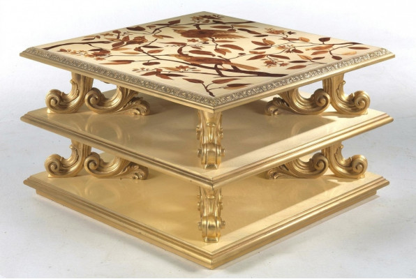 Couchtisch Dësch Säitendësch Wunnzëmmertësch Holz Royal Säitendësch Barock Nei