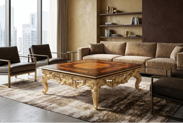Dësch Wunnzëmmer Couchtischen Niewendëscher Holz Holzniewendësch Italien Neit