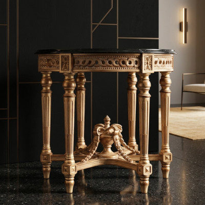 Couchtisch Dësch Wunnzëmmerdësch Holz Royal Beistell Barock Miwwelen Beistelldësch