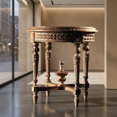 Couchtisch Dësch Säitendësch Wunnzëmmerdësch Holz Royale Säitendësch Barock Miwwelen