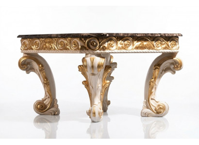 Couchtisch mat Marmor Ronn Dësch antiken Niewendësch Barock Rokoko Italienesch