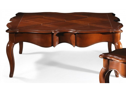 Bäizësch XXL Echt Holz Dësch 112x112cm Miwwelen Italienesch Ariichtung Dëscher