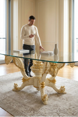 Iessdësch Dësch Dëscher Luxus Holz Iesszëmmer Design Miwwelen Miwwelen Ariichtung Neit