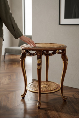 Holz Dësch Cocktaildësch Bäidësch Dësch Salondësch Dëscher Barock Nei