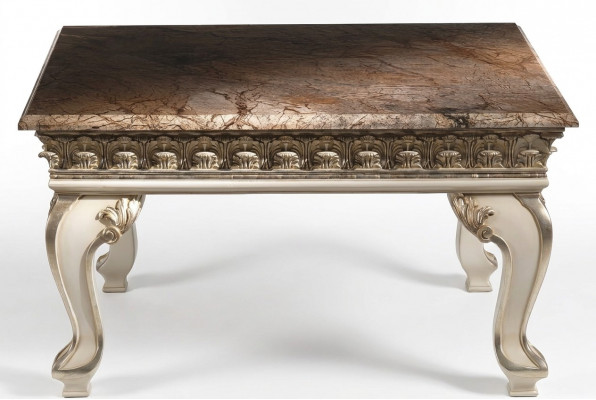 Luxus Canapé-Dësch Beistell-Dësch Holz Miwwelen Klassesch Dëscher Barock Rokoko Dësch