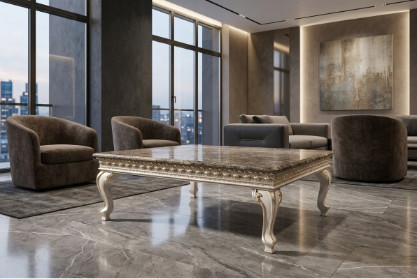 Couchtisch Massivholz Barock Rokoko Couchtischen Dësch Italienesch Miwwelen