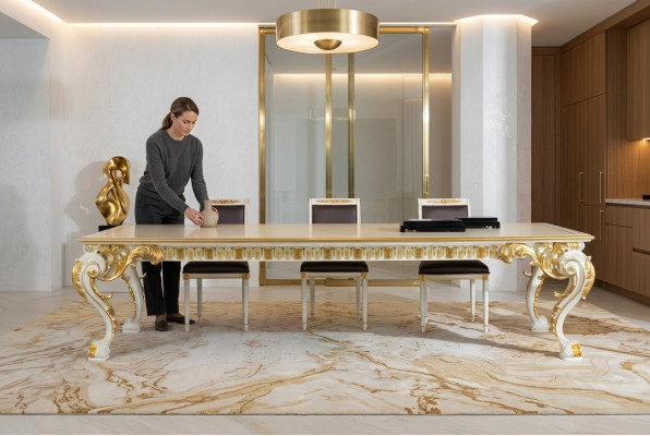 Iessdësch Iesszëmmer Wunnzëmmer Holz Dësch Design Miwwelen Massivholz Dëscher Italien