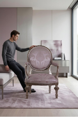 Stull Sëtzbezuch Designer Textil 1 Sëtzer Sofa Polster Material Holz Klassiker