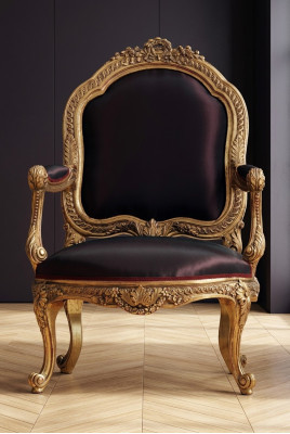 Stull Troun Barock Rokoko Textil 1 Sëtz Sofa Polster Fauteuil Italienesch Miwwelen