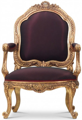 Stull Troun Barock Rokoko Textil 1 Sëtz Sofa Polster Fauteuil Italienesch Miwwelen