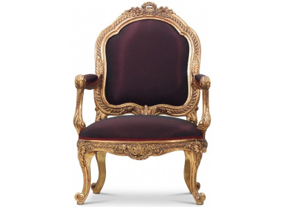 Stull Troun Barock Rokoko Textil 1 Sëtz Sofa Polster Fauteuil Italienesch Miwwelen