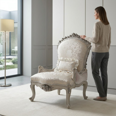 Luxus Still Polster Troun Barock Rokoko Massivholz Italienesch Miwwelen Einsëtzer