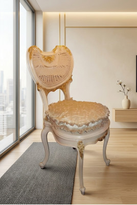 Iesszëmmer Stull 1 Sëtzer Fotell Holz Luxus Klass Barock Rokoko Miwwel Design Nei