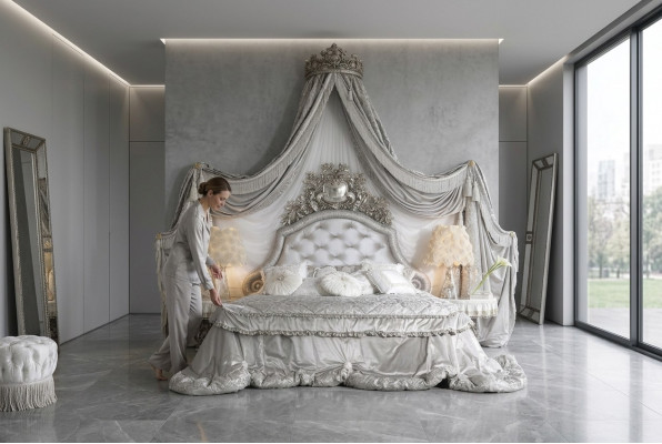 Chesterfield Bett Sëlwer Luxus Schlofzëmmer Better Italienesch Miwwel Design Nei