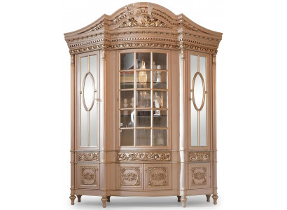 Vitrinen Glas Schaf Echt Holz Anrichte Vitrine Wunnzëmmer Miwwelen Massivt Holz
