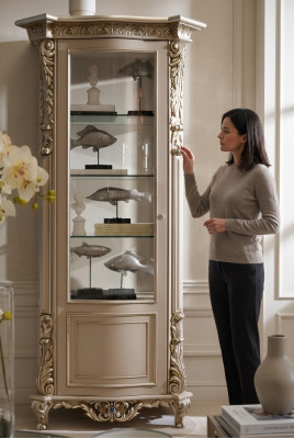 Miwwelen Massivt Holz Vitrinnen Glas Schaf Anrichte Echt Holz Vitrine Wunngzëmmer