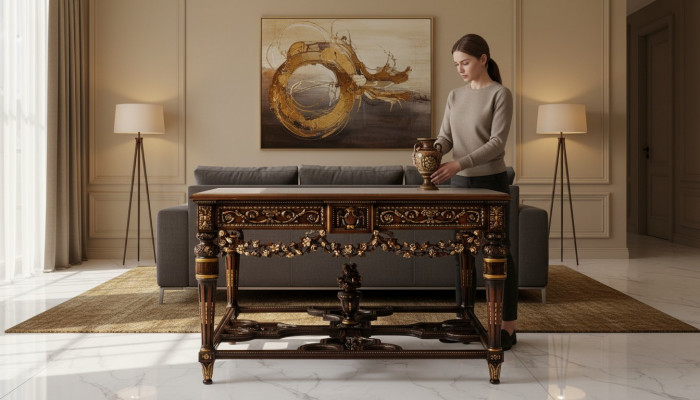 Design Schreifdësch Luxus Dësch Büro Ariichtung Italienesch Stil Miwwelen Dëscher