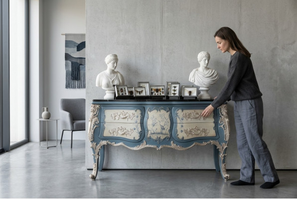 Kommode Sideboard Holz Schaf Italiendesign Luxus Miwwelen Echt Holz