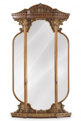 Wandspeigel Spigel Schnëtzerei Italienesch Ariichtung Miwwelen 125x224cm Nei