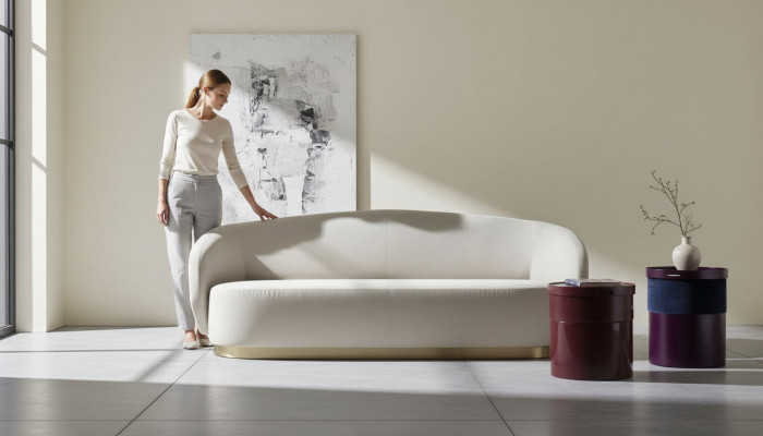 Sofa Dräisëtzer Design Luxus Miwwelen Holz wäiss Design Miwwelen aus Italien Klassiker