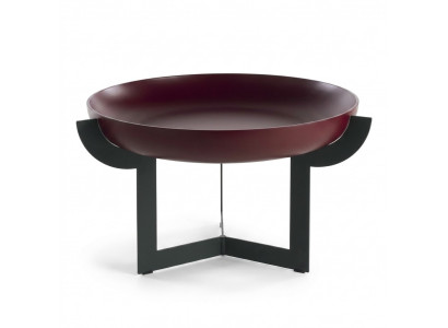 Niewentisch aus Edelstol Dësch Italienesch Miwwelen Couchtisch Stänner Blummen Vase