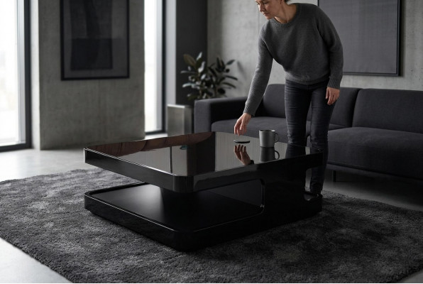 Kaffeisdësch Design Couchtisch Holz Glas Dësch Wunnenzëmmer Couchtischen Italien Nei