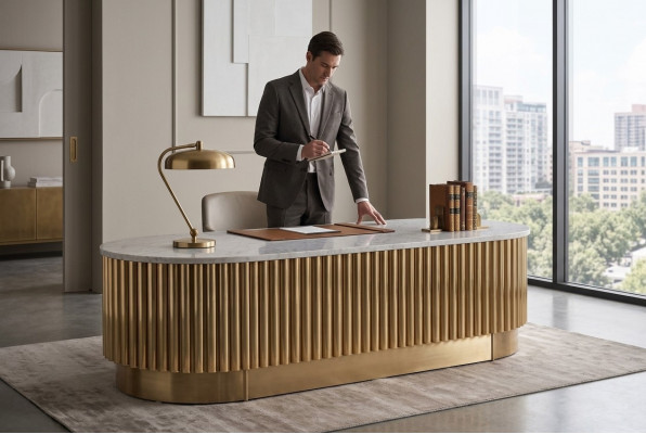 Couchtisch Designer Wunnzëmmer Dëscher Miwwelen Luxus Dësch Nuetsdësch Marmor Metall