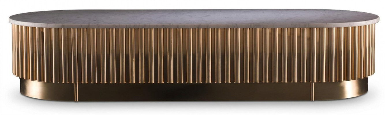 Couchtisch Designer Wunnzëmmer Dëscher Miwwelen Luxus Dësch Nuetsdësch Marmor Metall