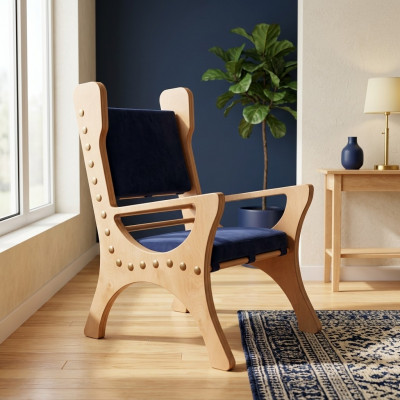 Iesszëmmer Stull 1 Sëtz Sessel Holz Luxus Klassik Barock Rokoko Design Miwwelen Nei