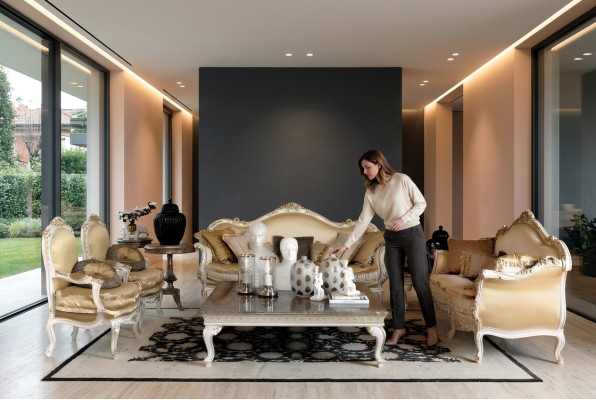 Design-Sofa, Sofa-Garnitur, Gruppéiert Modern Luxus, elegant Sëtzgrupp 3+2+1 Sëtzer