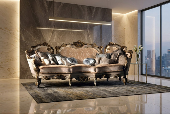 Design Sofa 4er Sëtz Sofas Textil Design Italien Miwwelen 4 Sëtzer Couch Polster