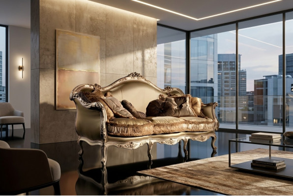 3-Sëtz Sofa Wunnzëmmer Canapé Miwwel Holz Senator Polster Miwwel Sofa Miwwel Stull