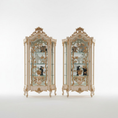 Vitrine Glas Schaf Schief Regal Holz Vitrin Moderne Design Wunnzëmmer Nei