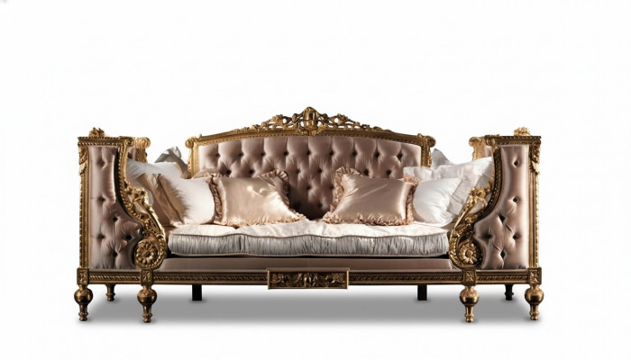 Canapé dräisëtzer Couch Gepolstert Miwwelen Chesterfield Barock Rokoko Antik Stil Nei