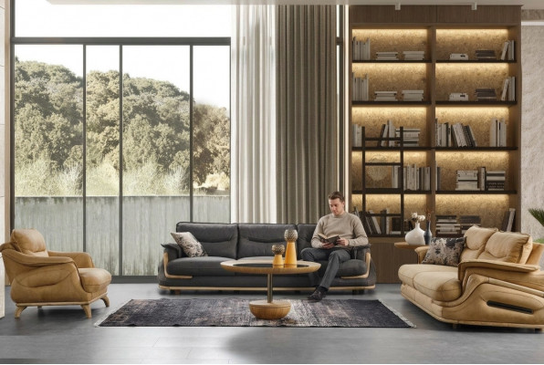 Design Sofagarnitur 4+3+1 Lieder Sofa 3 Stéck Set Couchen Sofasen Canapé