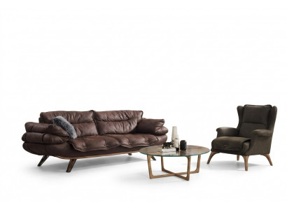 Design Sofa Këssen Canapéen nei 2-Stéck Set Nei Sofagarnitur 3+1 Sëtz Set