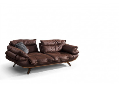 Multifunktiouns-Couch Dräisëtzer Sofa Couchen Miwwelen Sofasen Brong Weich gepolstert