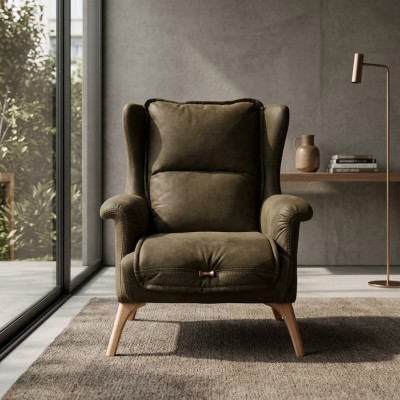 Gemittlechen Fauteuil Canapé Aarmsëtz Einsëtzer Miwwel Sofa Wildleder Look Schwaarz